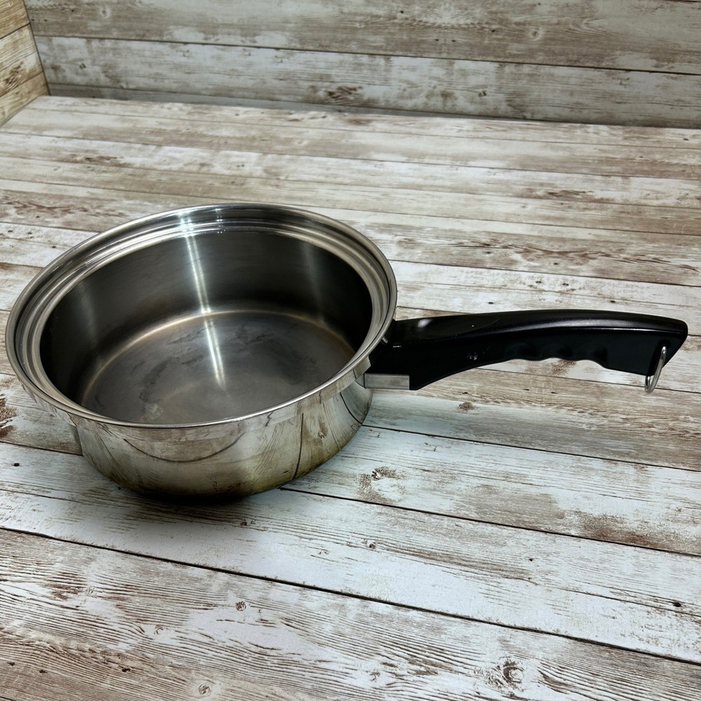 Lustre Craft Saucepan Silver Stainless Steel 2 Quart Pot USA Multi-Ply Skillet